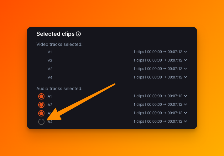 Track deselection AutoCut silences